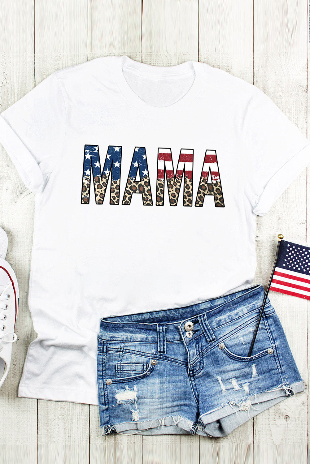 MAMA Round Neck Short Sleeve T-Shirt nicholesgifts