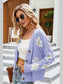 Floral Ribbed Trim Drop Shoulder Cardigan nicholesgifts