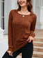 Texture Round Neck Long Sleeve Knit Top nicholesgifts