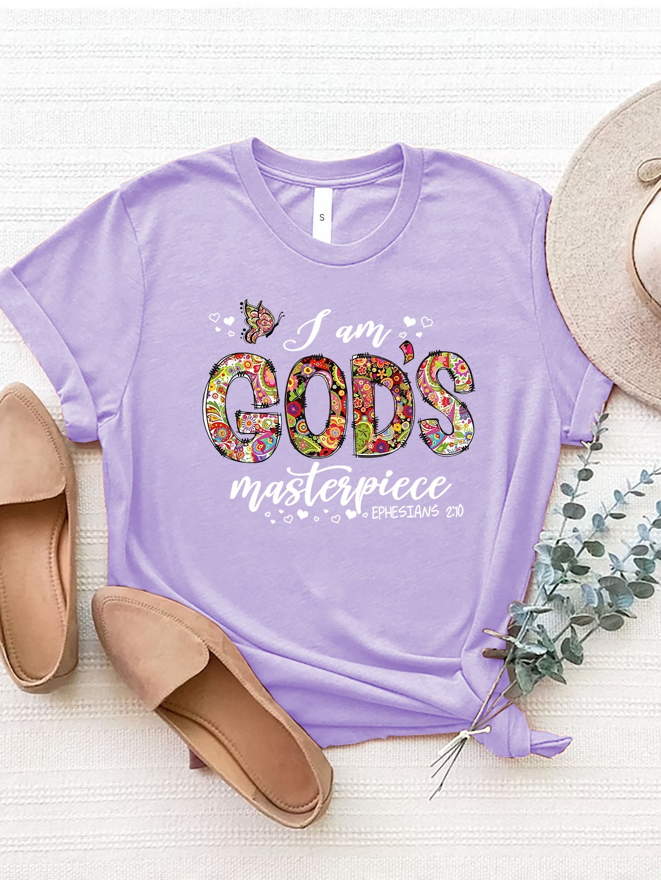 Women Letter Graphic Round Neck Short Sleeve Religious T-Shirt - Nicholesgifts.online