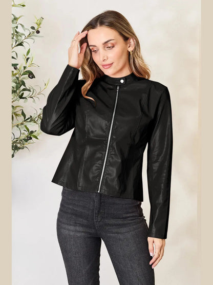 Mock Neck Zip Up Jacket nicholesgifts