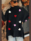 Women Valentine’s Day Heart Patched Turtleneck Long Sleeve Top nicholesgifts