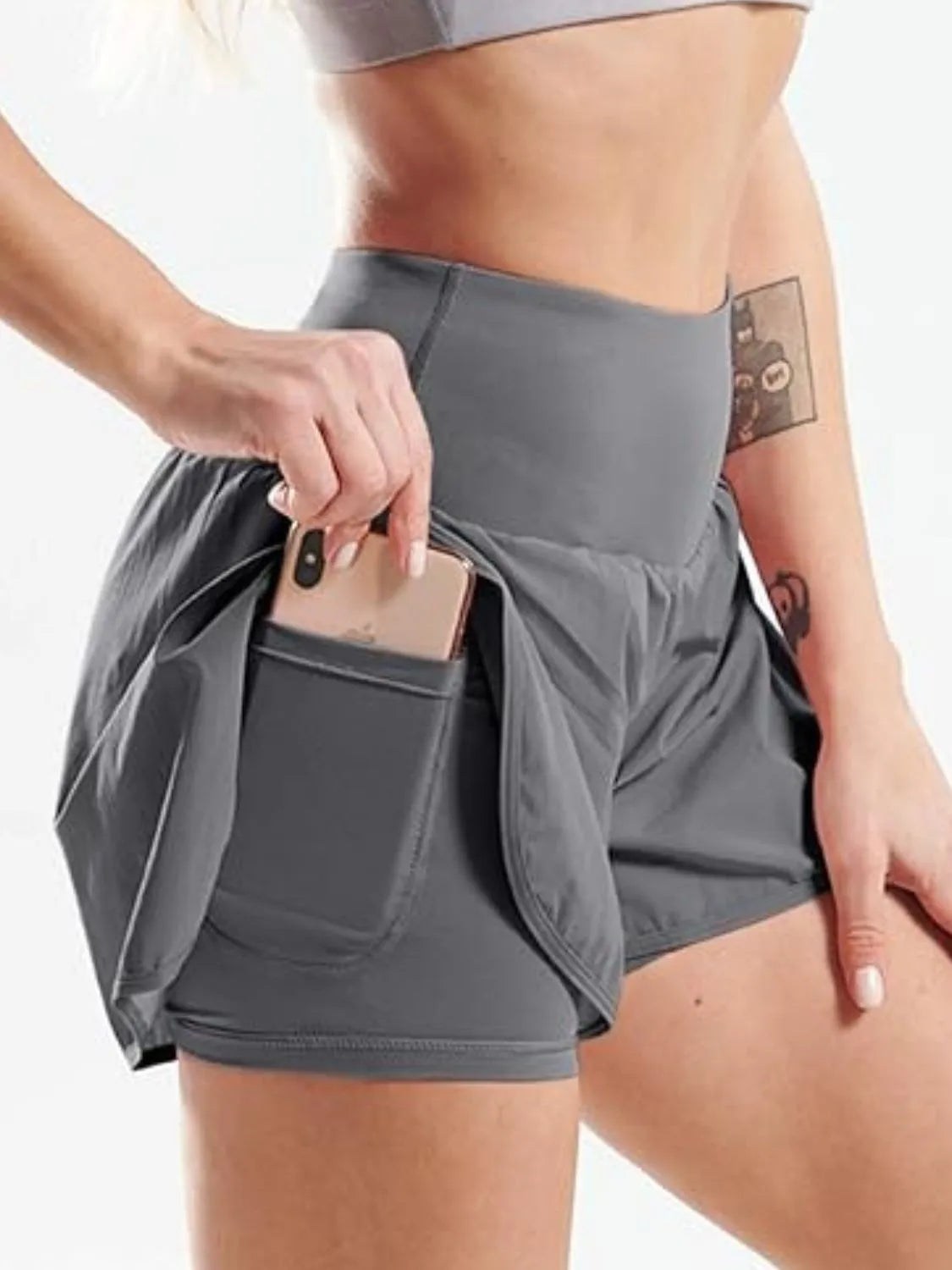 Pocketed High Waist Active Shorts Trendsi