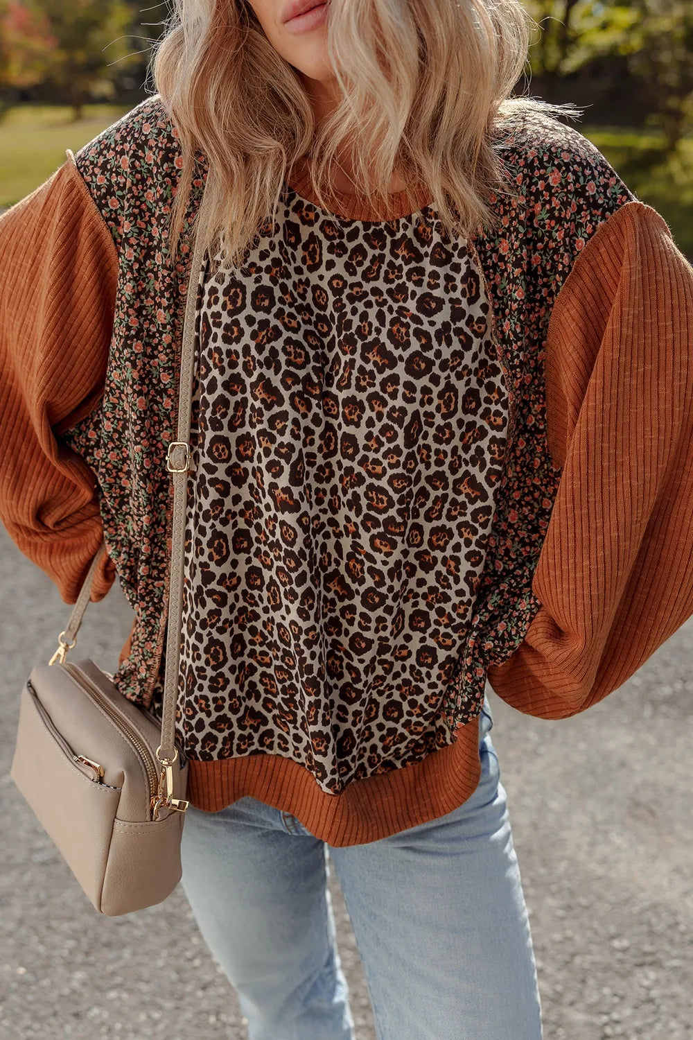 Leopard Print Long Sleeve Sweatshirt