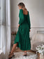 Smocked Long Sleeve Midi Dress nicholesgifts