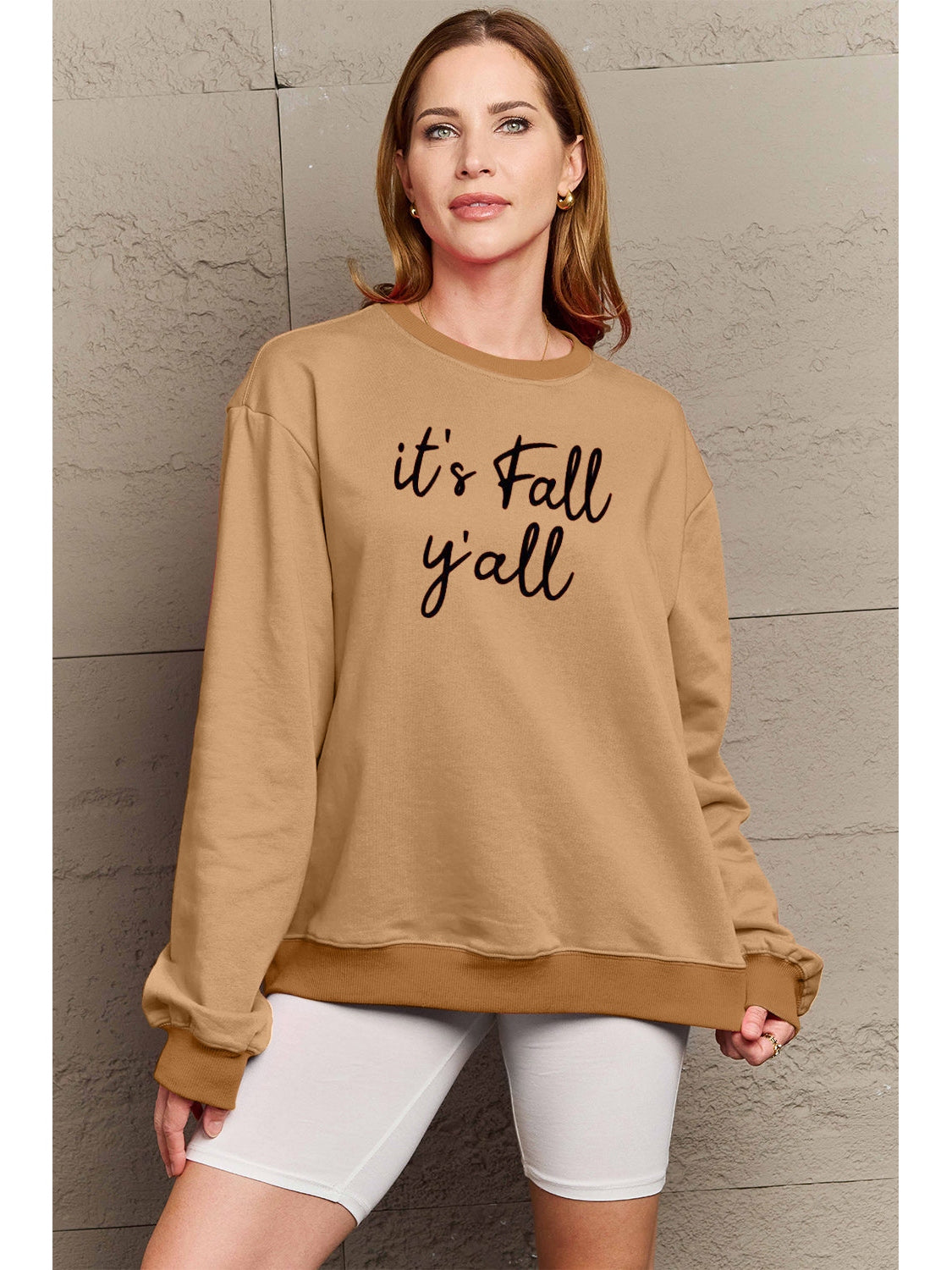 Simply Love Full Size IT'S FALL Y'ALL Graphic Sweatshirt nicholesgifts