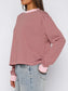 Striped Oversized Round Neck Sweatshirt nicholesgifts