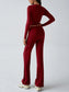 Round Neck Long Sleeve Top and Pants Set nicholesgifts