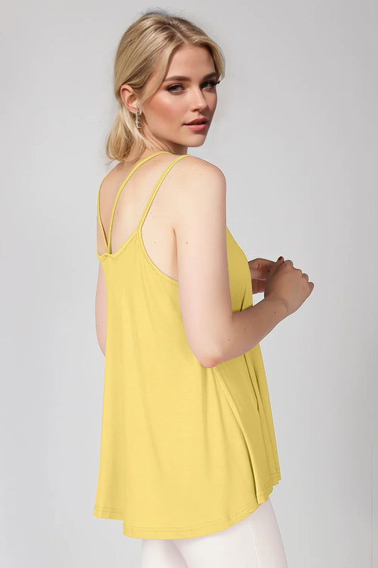Basic Bae Bamboo Scoop Neck Double Spaghetti Straps Cami NicholesGifts