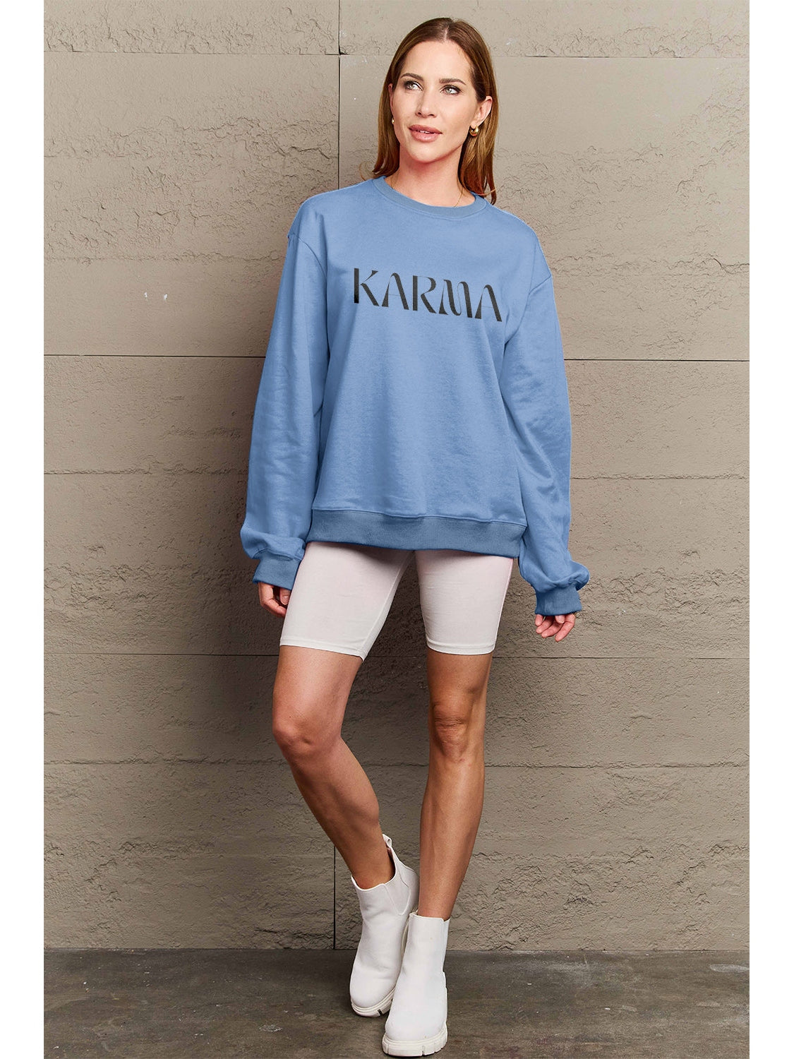 Simply Love Full Size KARMA Graphic Sweatshirt nicholesgifts