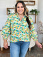 Double Take Full Size Printed Smocked Long Sleeve Blouse nicholesgifts