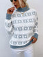 Snowflake Pattern Mock Neck Sweater nicholesgifts
