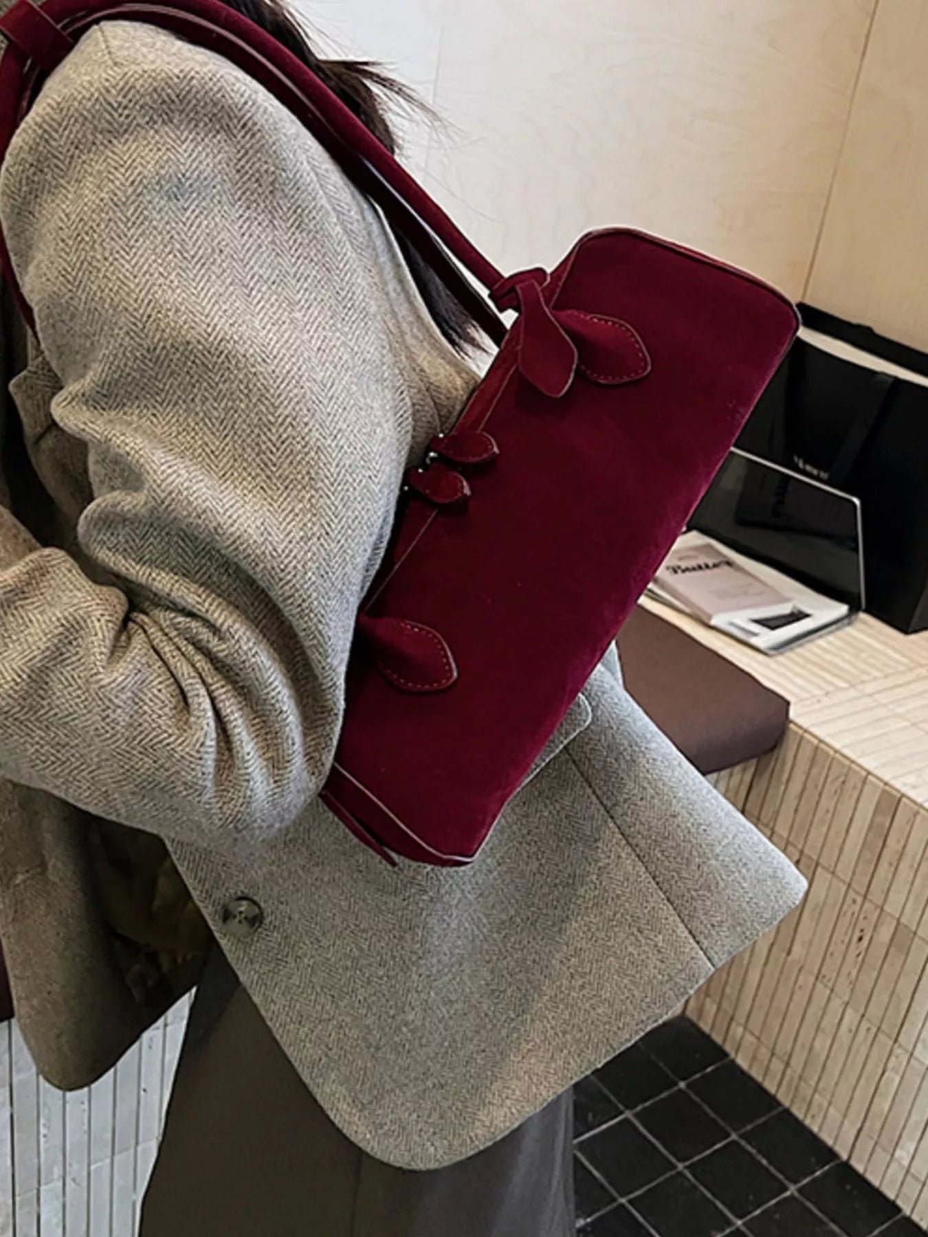 Solid Color Shoulder Bag nicholesgifts