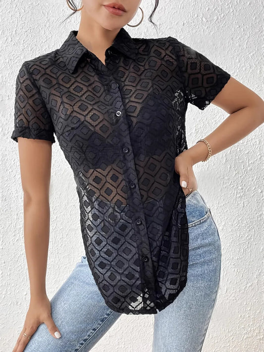 Side Slit Short Sleeve Shirt