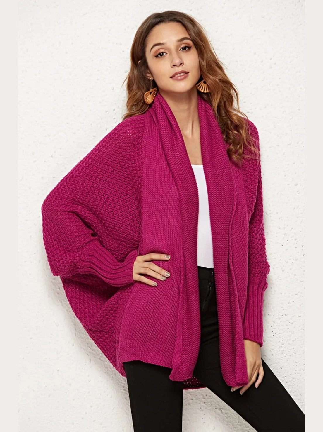 Angel Wings Open Front Batwing Sleeve Cardigan nicholesgifts