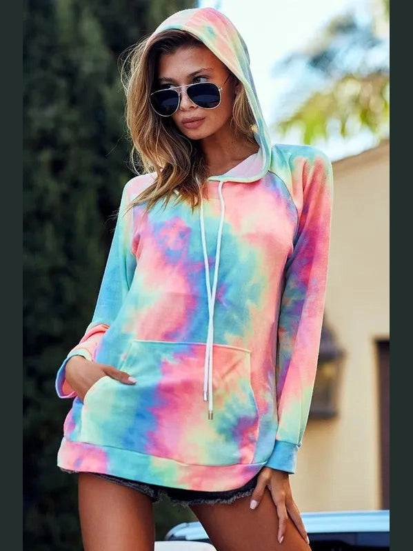 BiBi Tie Dye French Terry Hoodie with Kangaroo Pocket nicholesgifts