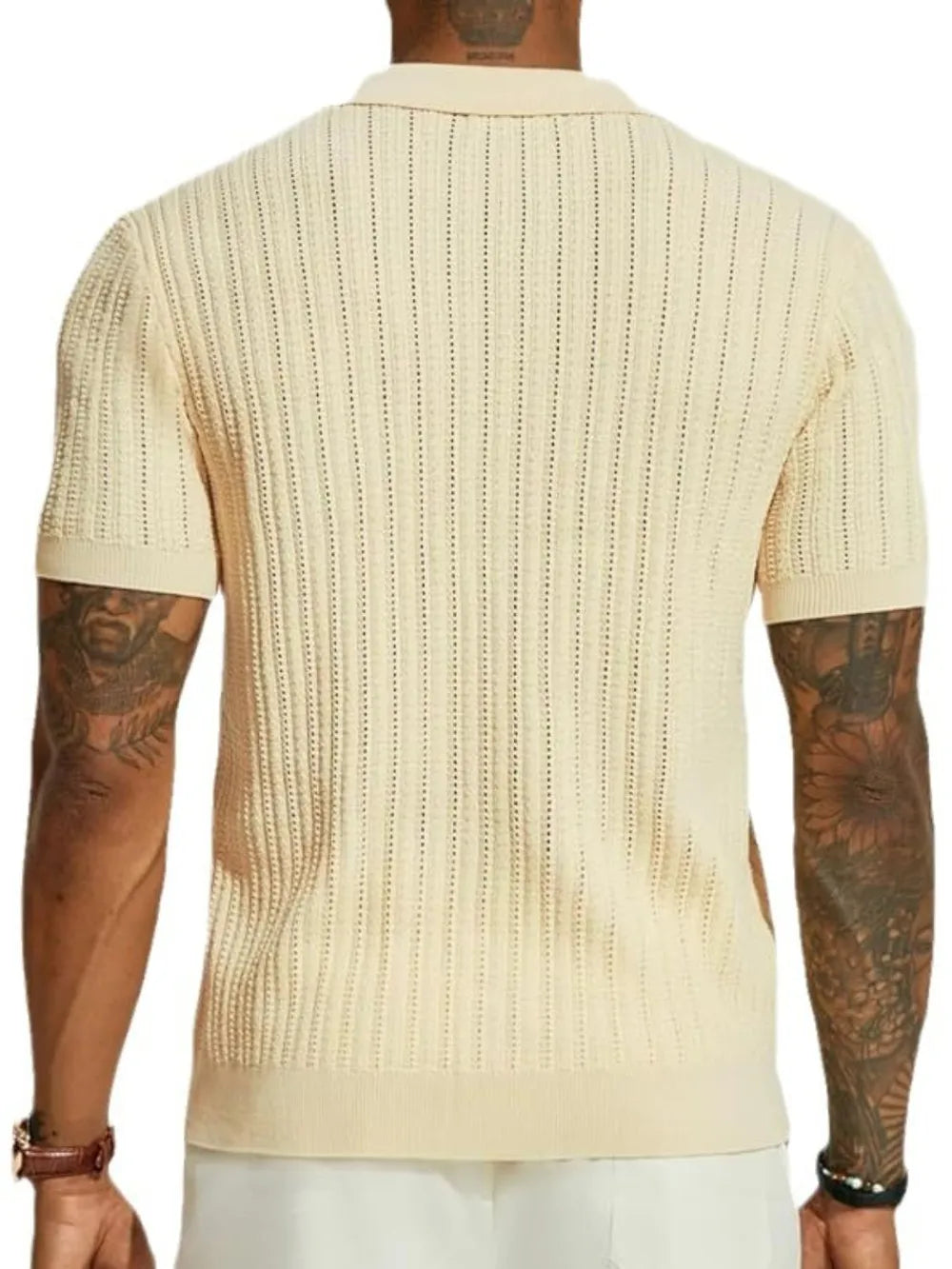 Men's Full Size Openwork Button Down Collared Neck Shirt Plus Size NicholesGifts