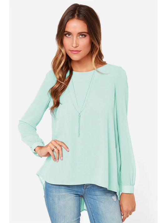 Women Women Ivy Lane Full Size Round Neck Back Pleated Blouse NicholesGifts