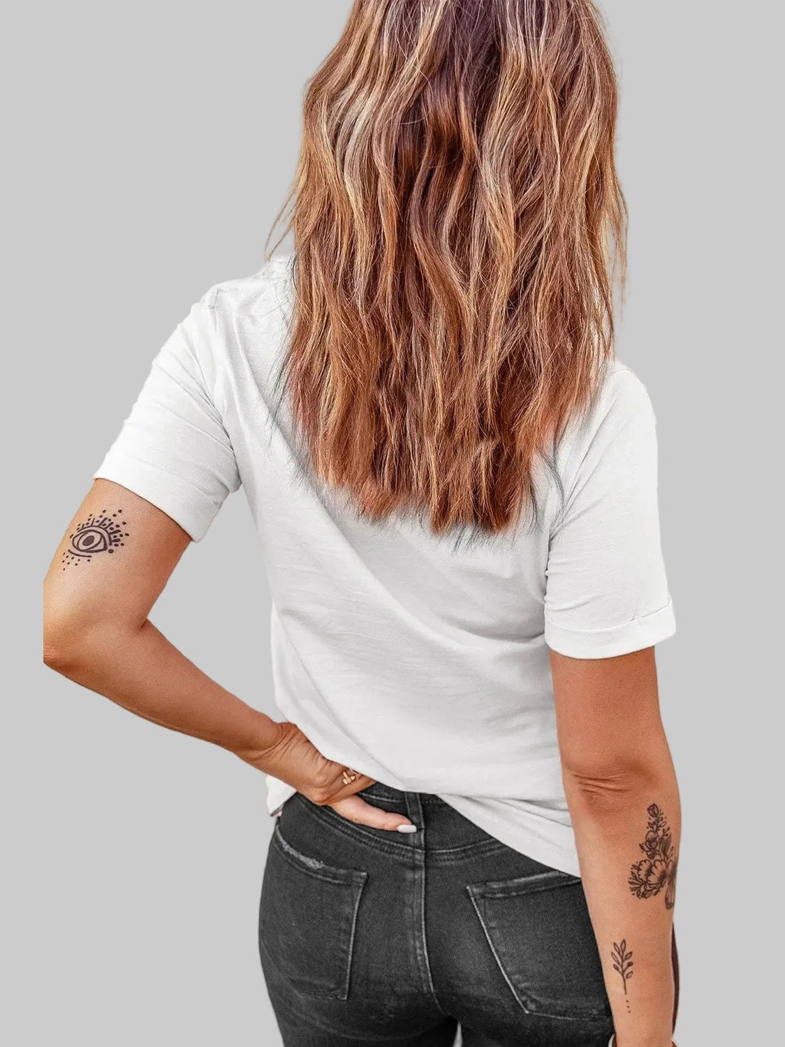 Clover Heart Round Neck Short Sleeve T-Shirt Trendsi