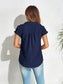 Women Swiss Dot Button Up Cap Sleeve Shirt nicholesgifts