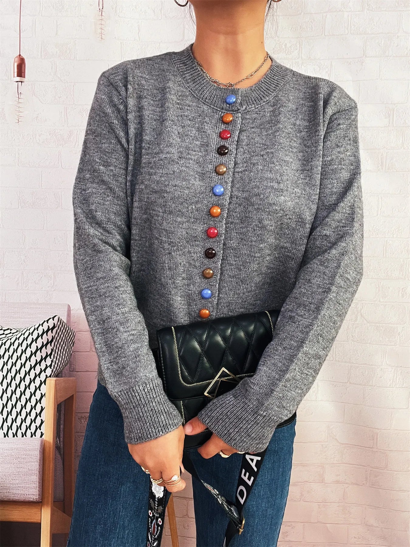 Button Up Long Sleeve Cardigan
