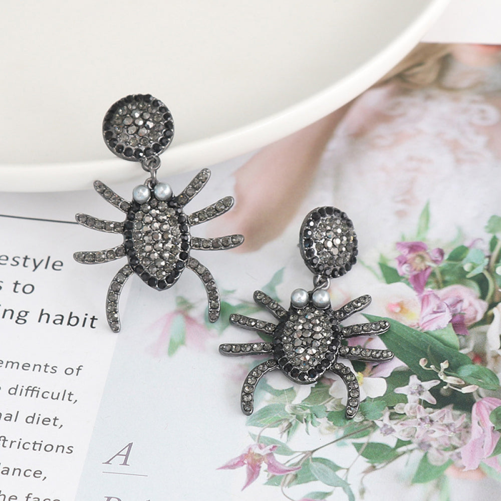 Spider Rhinestone Alloy Earrings Trendsi