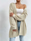 Open Front Dropped Shoulder Slit Cardigan nicholesgifts