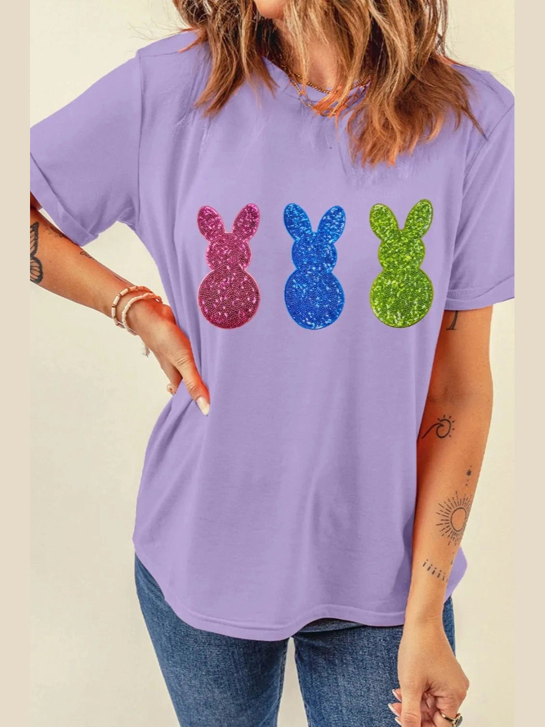 Shiny Bunny Short Sleeve T-Shirt nicholesgifts