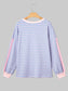 Women Stripe Oversize Contrast Trim Drop Shoulder Sweatshirt nicholesgifts
