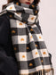 Women Heart Pattern Plaid Tassel Scarf For Valentine's Day Gift For Her nicholesgifts