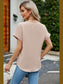 Notched Neck Cuffed Sleeve Shirt nicholesgifts