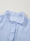 Striped Ruffle Short Bubble Sleeve Shirt nicholesgifts