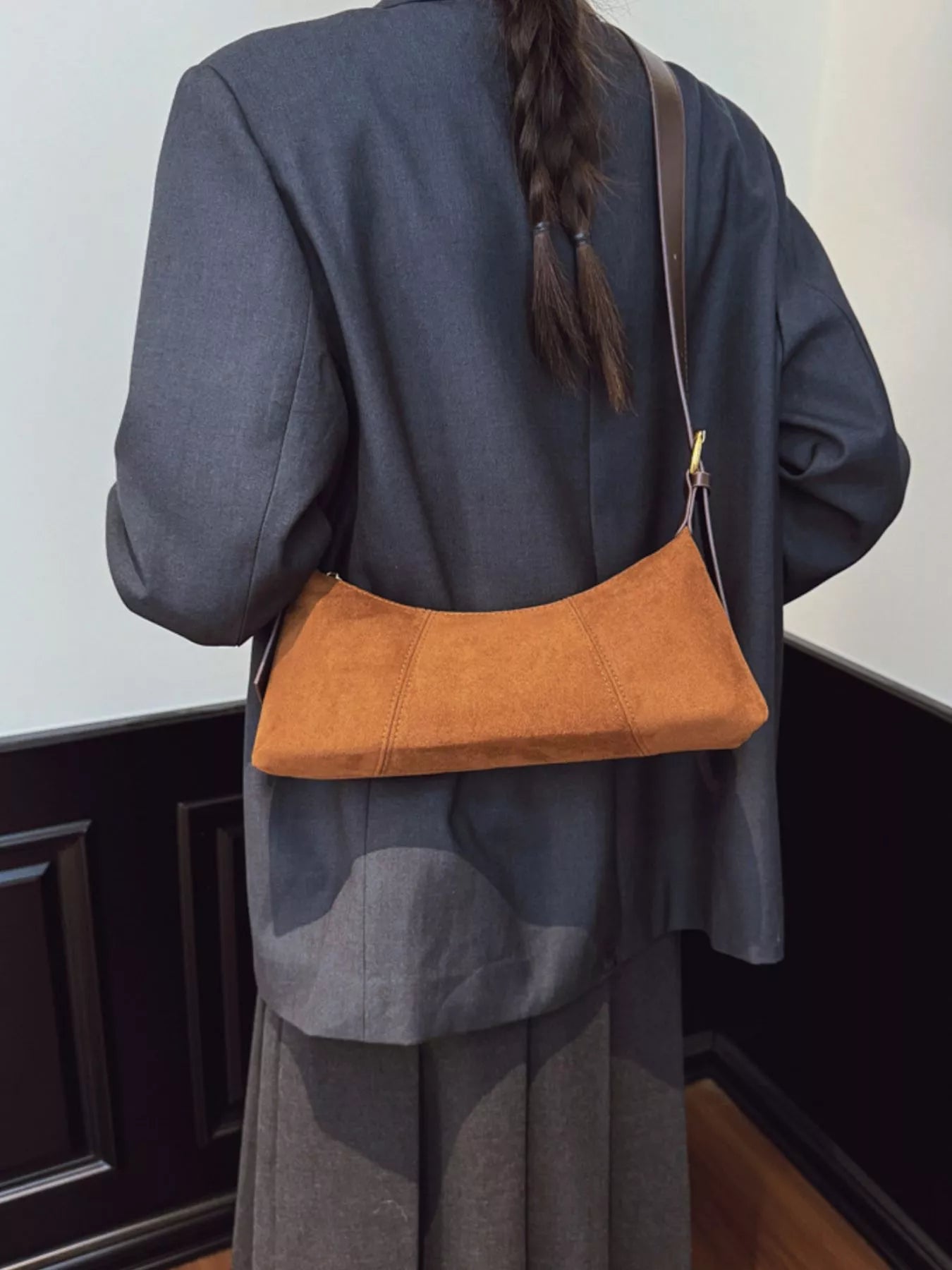 Vintage Suede Hobo Shoulder Bag nicholesgifts