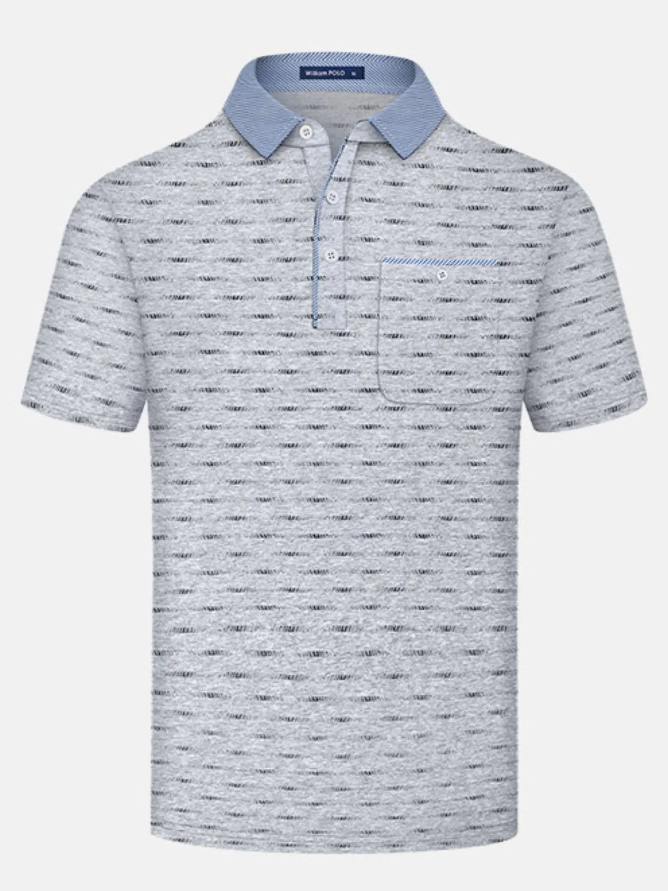 Men's Plus Size Classic Striped Polo Shirt with Contrast Collar NicholesGifts