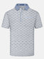 Men's Plus Size Classic Striped Polo Shirt with Contrast Collar nicholesgifts