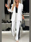 Full Size Contrast Lapel Collar Top and Pants Set nicholesgifts