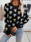 Clover Round Neck Long Sleeve Sweater Trendsi