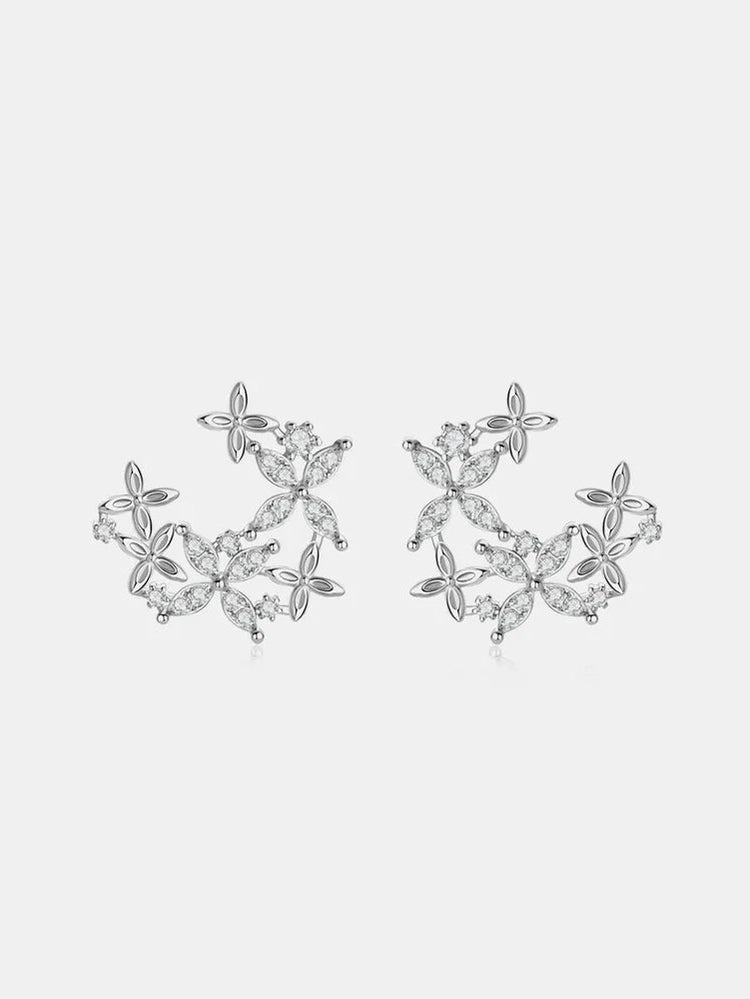 925 Sterling Silver Moissanite Lucky Clover Earrings Trendsi