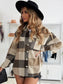 Plaid Button Up Dropped Shoulder Jacket nicholesgifts