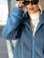 Zip-Up Collared Ribbed Jacket nicholesgifts