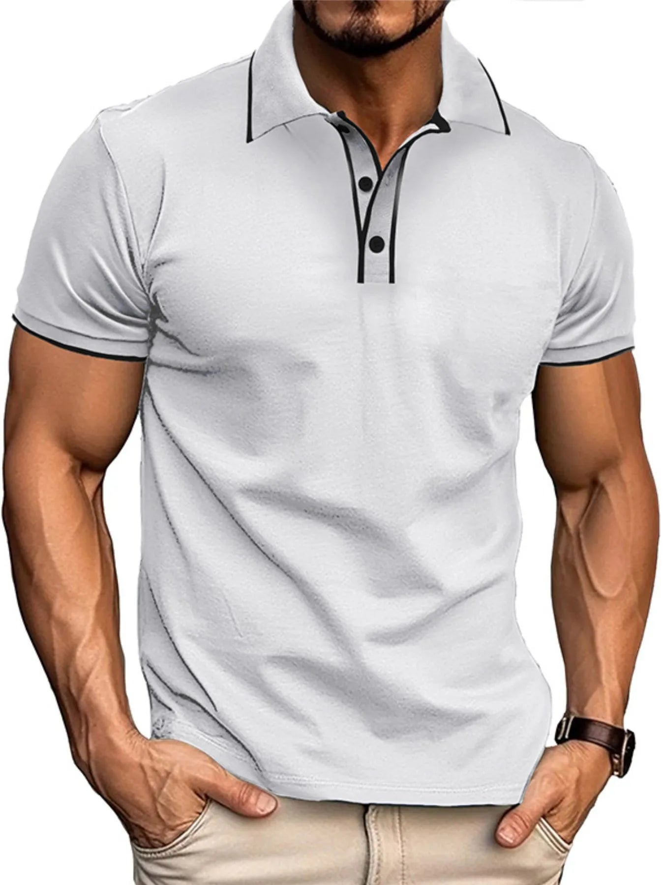Men's Slim Fit Polo Shirt with Contrast Trim NicholesGifts