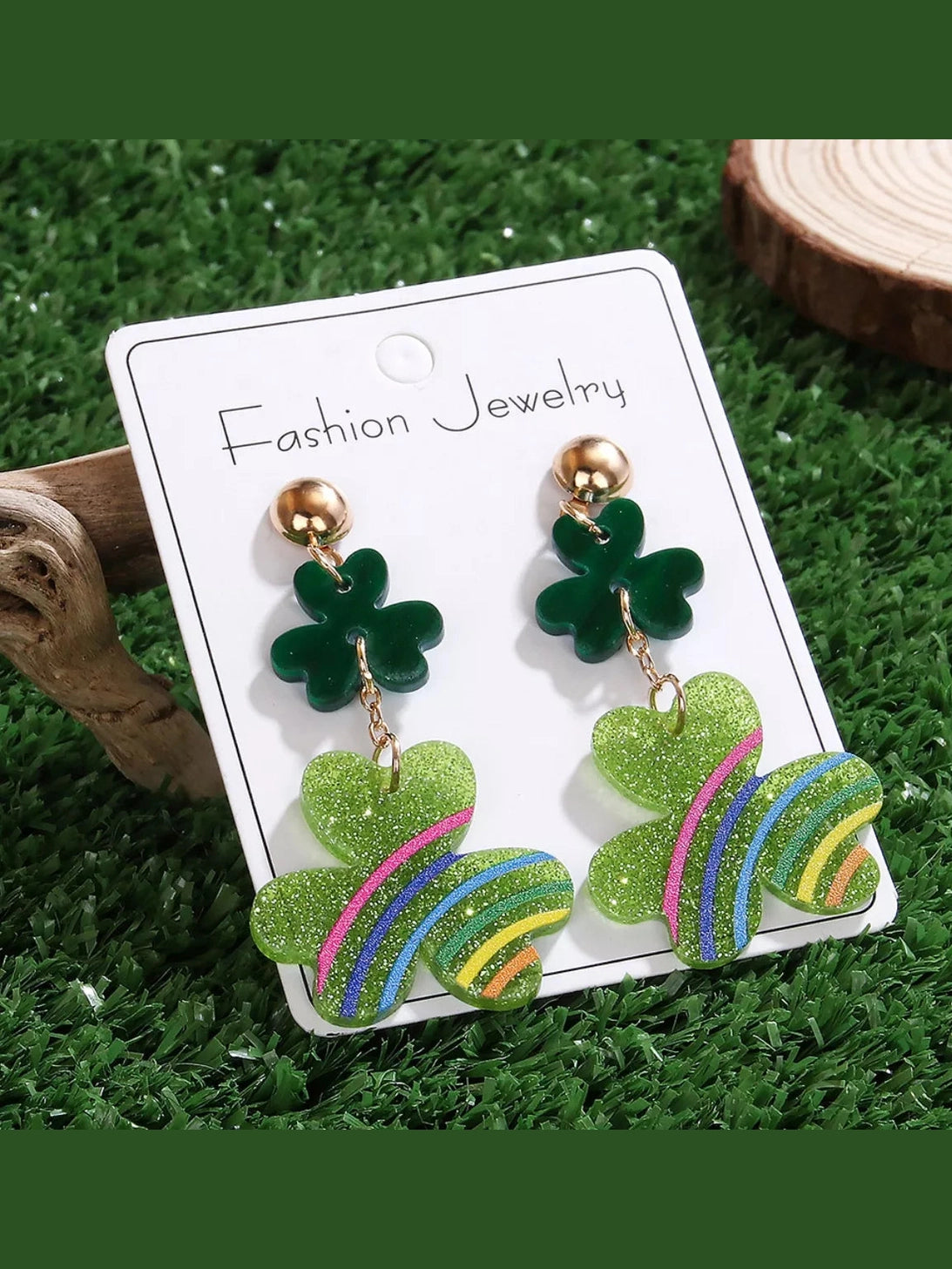 Lucky Clover Dangle Earrings Trendsi