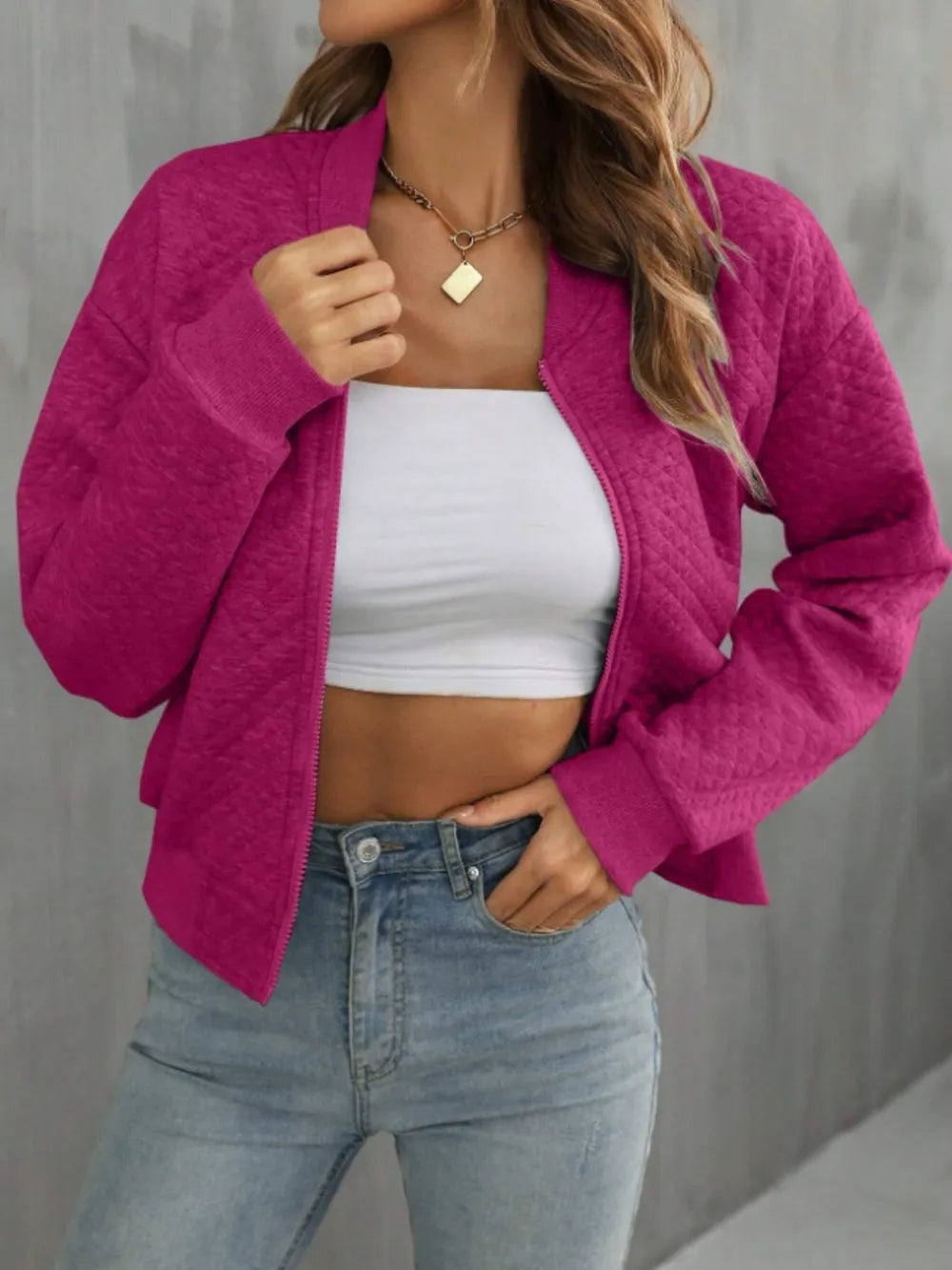 Zip Up Long Sleeve Jacket nicholesgifts