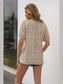 Women Floral Notched Short Sleeve Blouse nicholesgifts