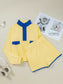 Women Color Block Patchwork Half Button Top and Shorts 2pcs Set nicholesgifts