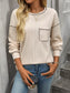 Casual Pocket Detail Long Sleeve T-Shirt nicholesgifts