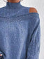 Women Cold Shoulder Turtleneck Sweater nicholesgifts