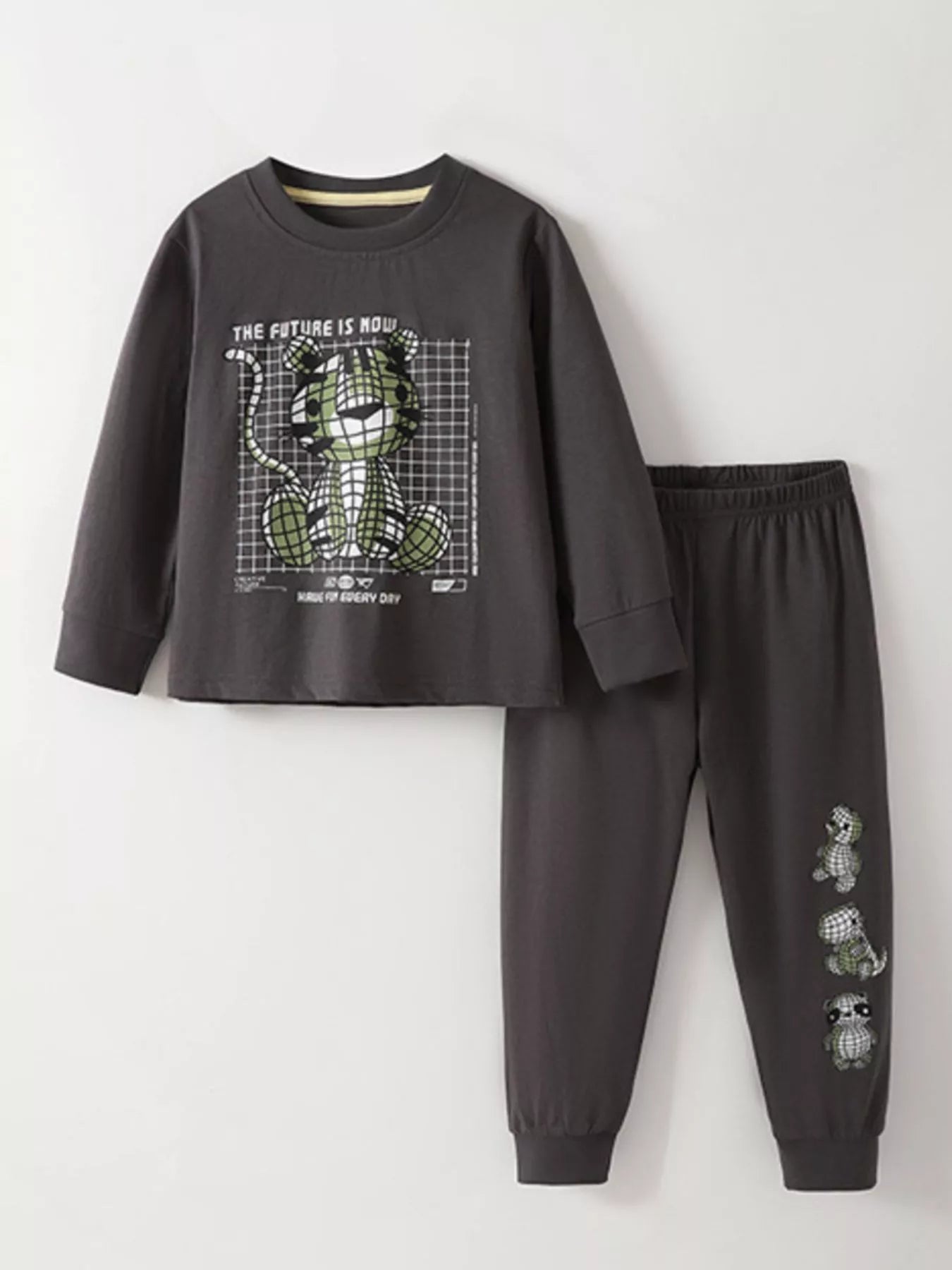 Children's Graphic Round Neck Top and Pants Set NicholesGifts