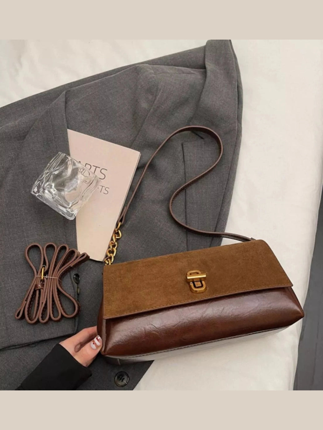 Chain Strap Flap Shoulder Bag nicholesgifts