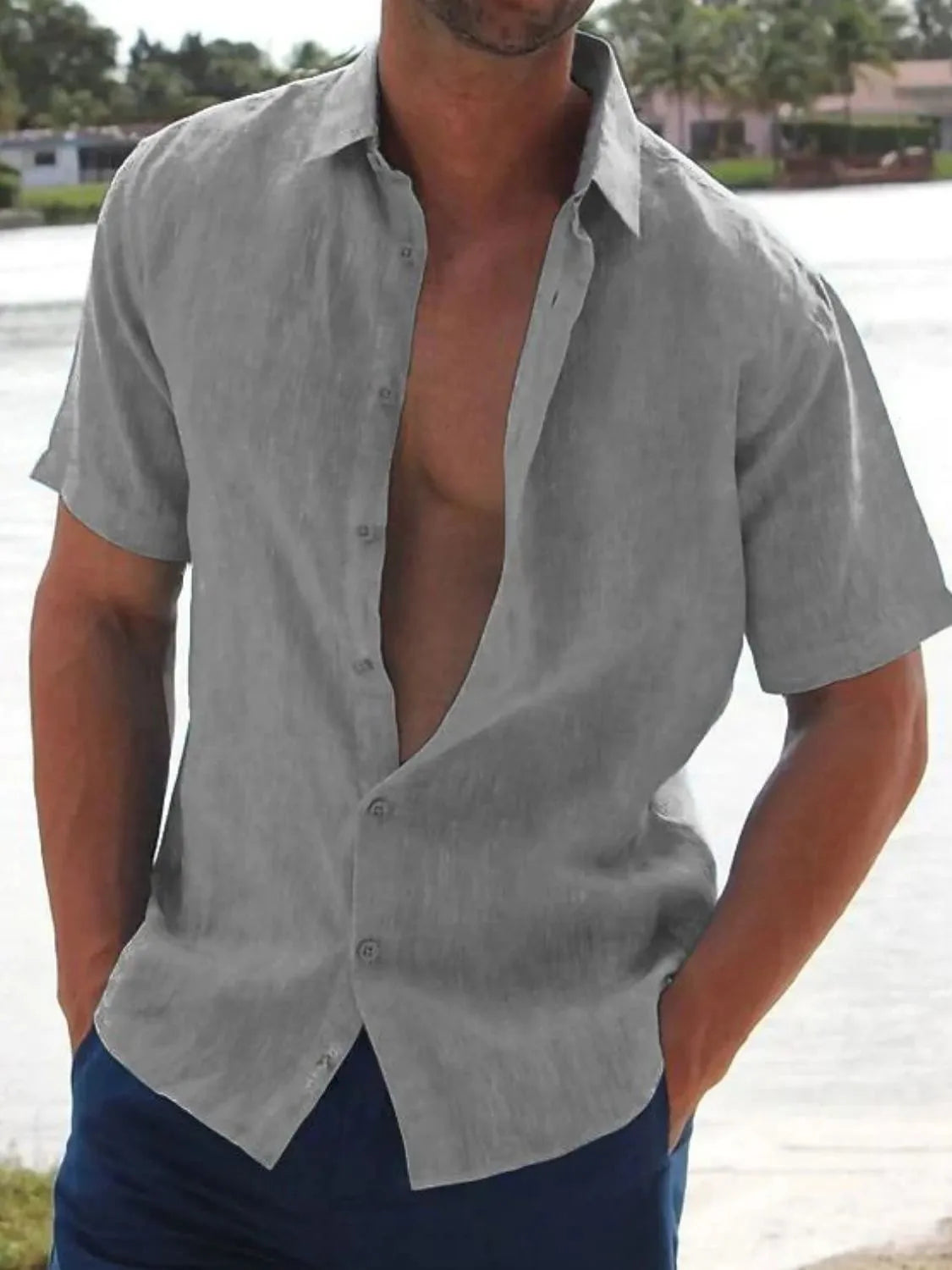 Men's Full Size Button Up Short Sleeve Shirt Plus Size NicholesGifts